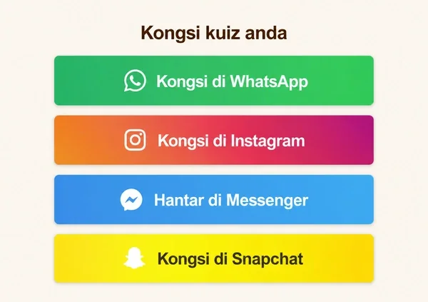 Bagaimana cara berkongsi DudeQuiz anda?